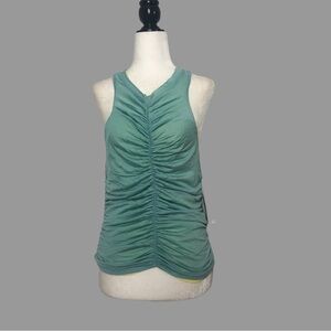 ❤️ L ❤️ NWT Anthro Reversible Ruched Tank Halter Keyhole Back Button